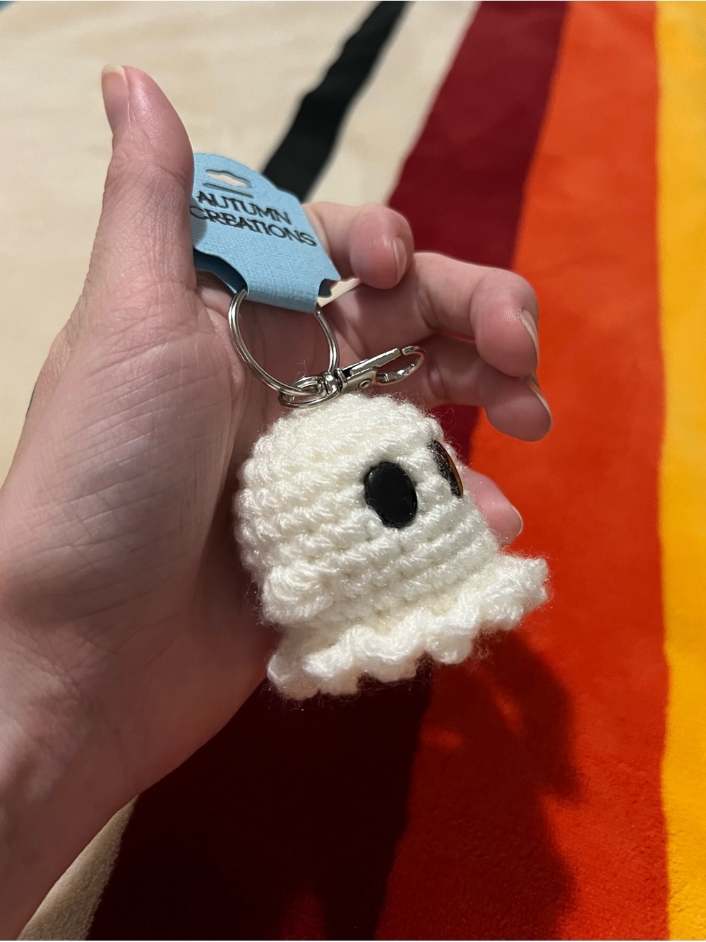 Crocheted Ghost Keychain 👻 - Picture 4 of 5